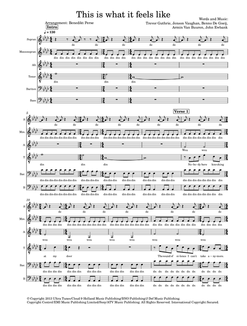 This Is What It Feels Like (Arr. Benedikt Perse) - Armin Van Buuren (Choral, Mixed Choir)