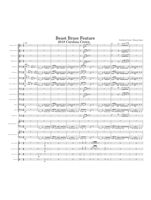Carolina Crown “Beast” 2018 Brass Feature Sheet Music