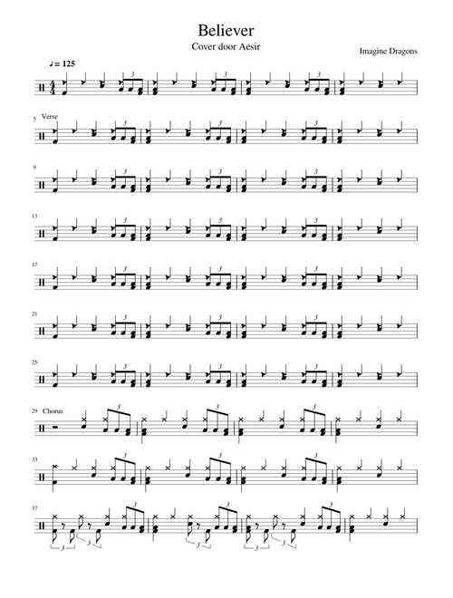 Imagine Dragons - Believer (Drum score)