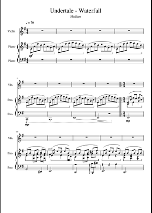 Undertale-Waterfall Sheet Music for Piano, Glockenspiel, Violin, Viola ...