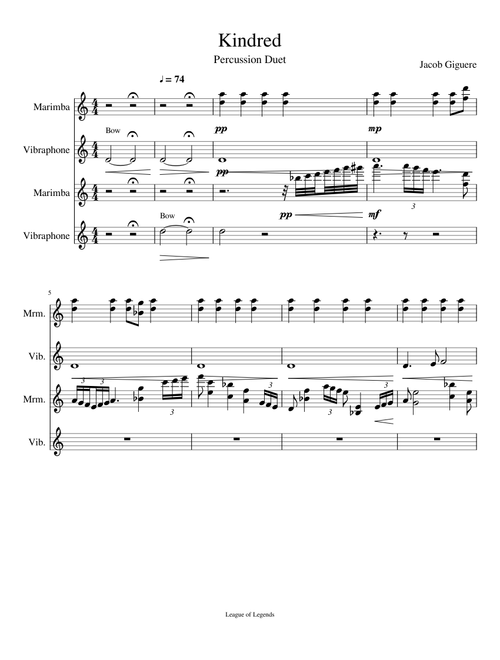 "Kindred The Eternal Hunters" Percussion Duet