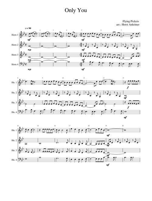 Flying Pickets - Only You (Horn Quartet)