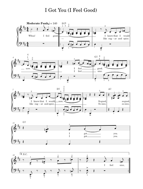 I Got You (I Feel Good) - James Brown (Piano Vocal)