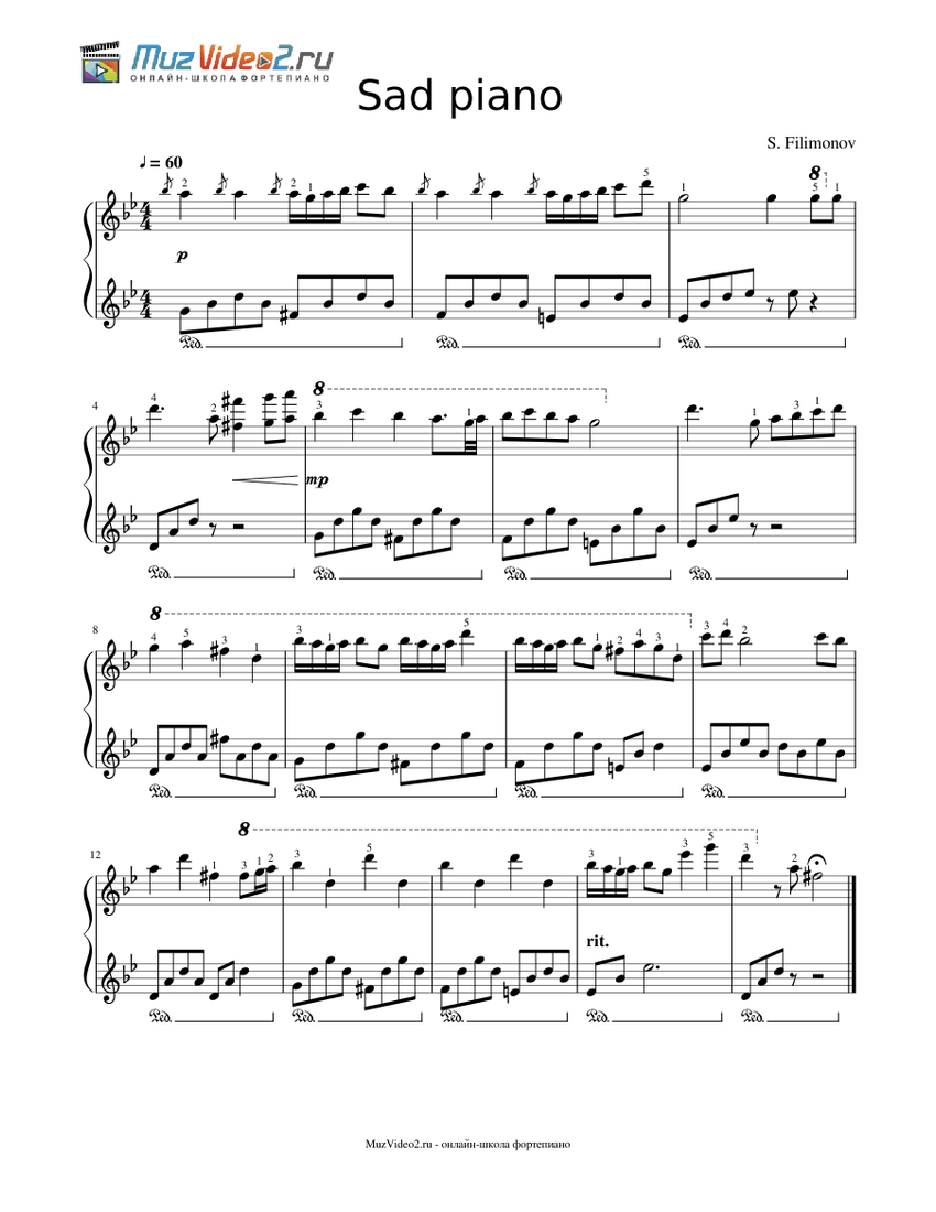 Sad piano Sheet music for Piano (Solo) | Musescore.com
