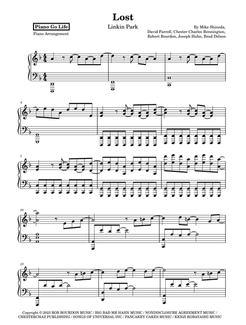 Lost (Arr. Piano Go Life) - Linkin Park (Piano Solo)