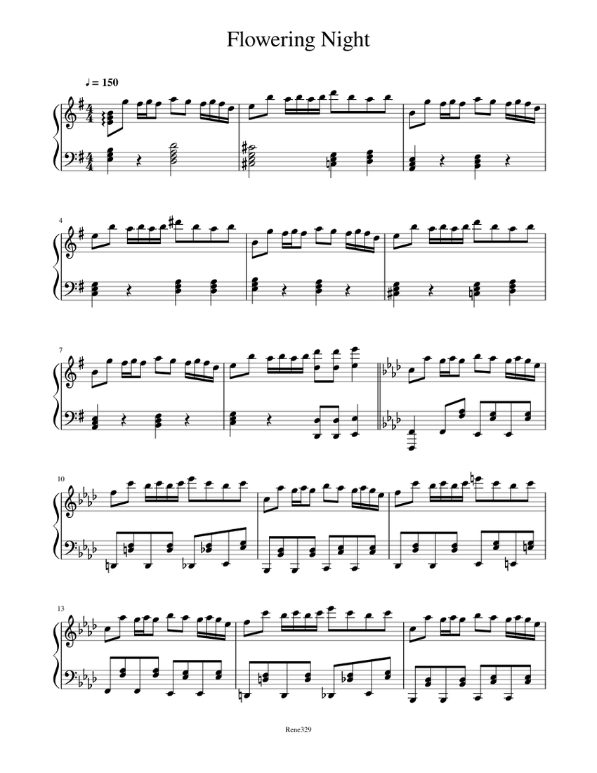 Flowering Night Sheet music for Piano (Solo)
