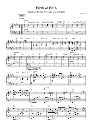 Firth of fifth – Genesis Sheet Music and Tab with Chords for Piano