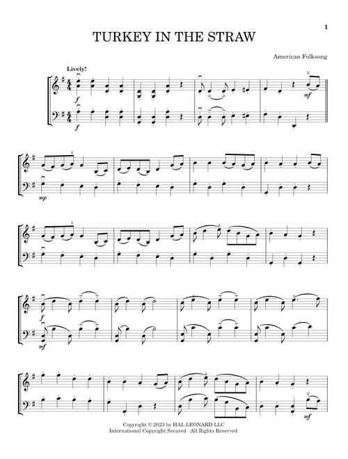 Turkey In The Straw (arr. Michelle Hynson) - American Folksong (Instrumental Duet)