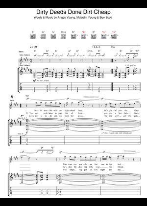 Play Official version of The razors edge sheet music by AC/DC for Guitar |  MuseScore.com