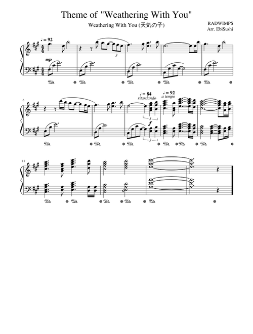 Theme of "Weathering With You" (天気の子)
