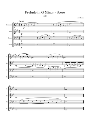 Prélude No. 16 BWV 885 in G Minor Sheet Music for Piano (Solo