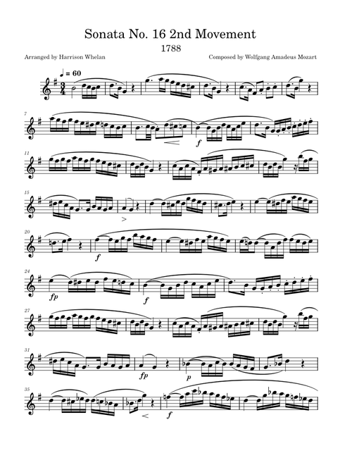 Sonata No. 16 2nd Movement
