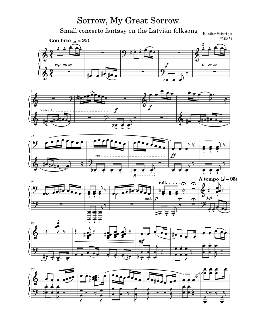 Sorrow My Great Sorrow Renāte Stivriņa Renāte Stivriņa Sorrow My