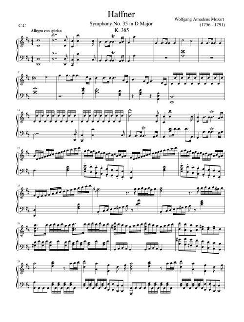Symphony #35 in D K385 (Haffner) – Wolfgang Amadeus Mozart