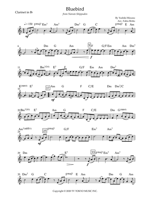 Ikimono Gakari's Blue Bird (Arr. Fabio Britto) - Yoshiki Mizuno (Clarinet Solo)