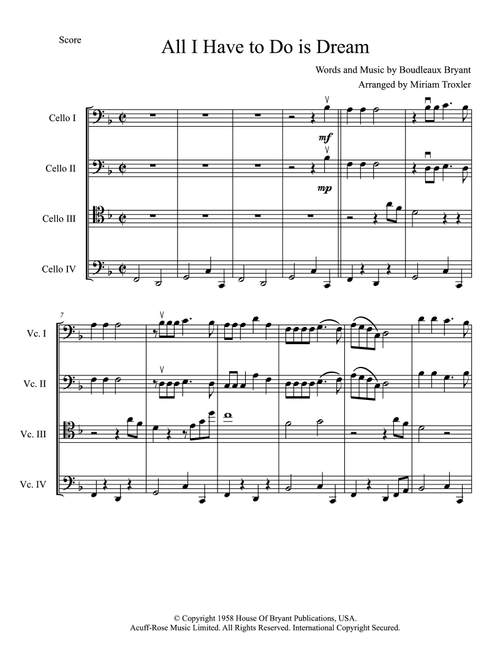 All I Have To Do Is Dream (Arr. Miriam Troxler) - Bobbie Gentry & Glen Campbell (String Ensemble)