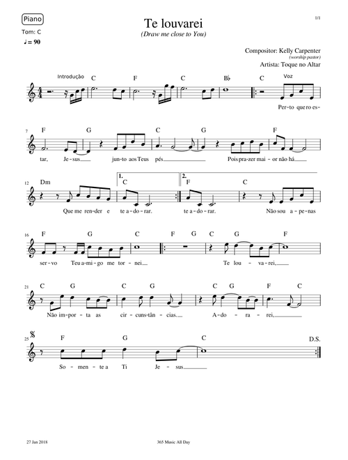 Te louvarei (Draw me close to You)