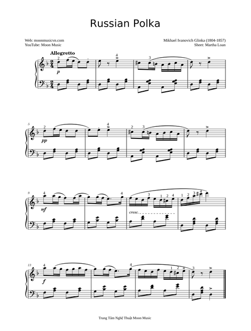 Russian Polka Piano Sheet