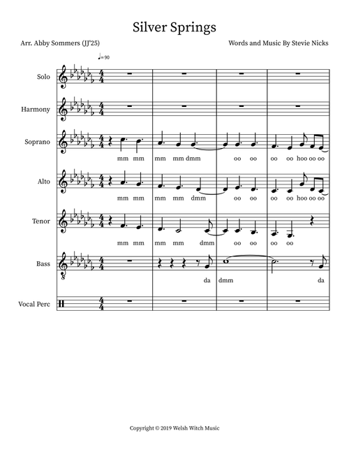 Silver Springs (Arr. Abby Sommers (JJ'25)) - Fleetwood Mac (Choral, SSAA)