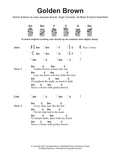 Golden Brown - The Stranglers (Ukulele)