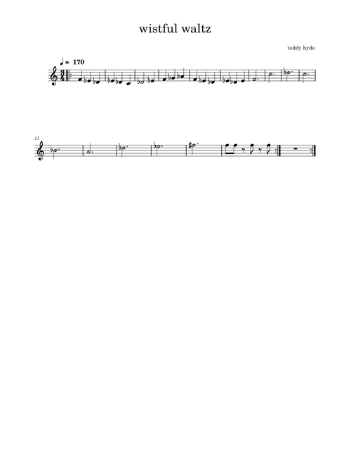 A Wistful Waltz but just the one violin part   – Teddy Hyde