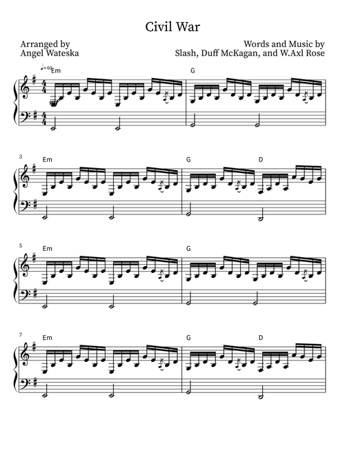 Civil War (Arr. Angel Wateska) - Guns N' Roses (Harp)