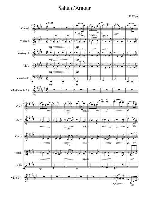 Salut d'amour, Op.12 – Edward Elgar Salut dAmour archiClar