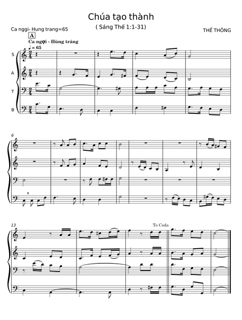 Chúa tạo thành - THẾ THÔNG