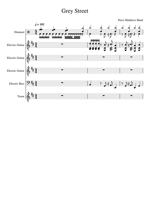 Grey street – Dave Matthews Band Grey Street Transposition