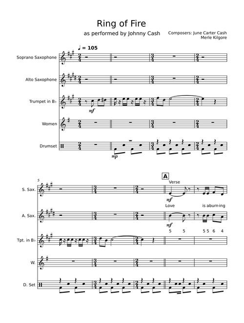 Ring of fire – Johnny Cash (Sax Duet)