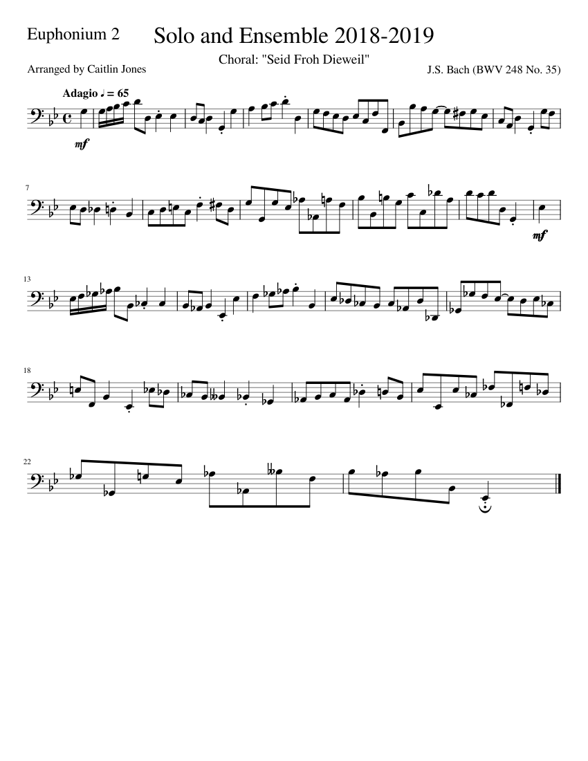 Solo and Ensemble 2018 2019 Euphonium 2 Sheet music for Euphonium (Solo ...