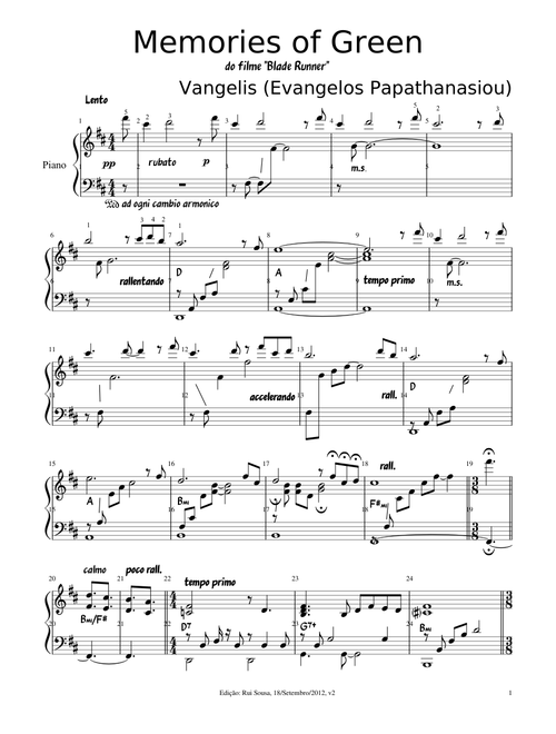 Memories of Green - Vangelis