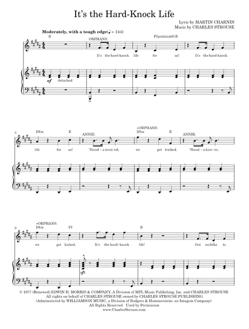 It's The Hard-Knock Life - Charles Strouse (Piano Vocal)