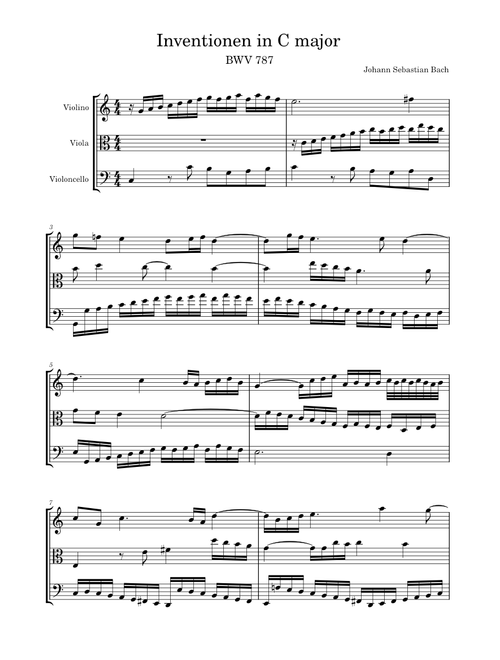 Inventionen in C major (for Strings) - Johann Sebastian Bach