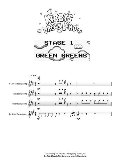 Green Greens | Kirby's Dream Land Saxophone Quartet