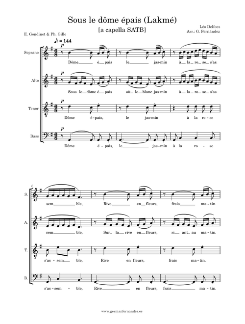 Sous le dôme épais (Léo Delibes) [SATB]