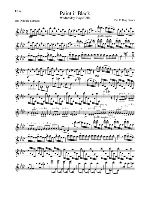 Wednesday: Paint it Black (Arr. Dimitrie Carvalho) (Flute Solo)