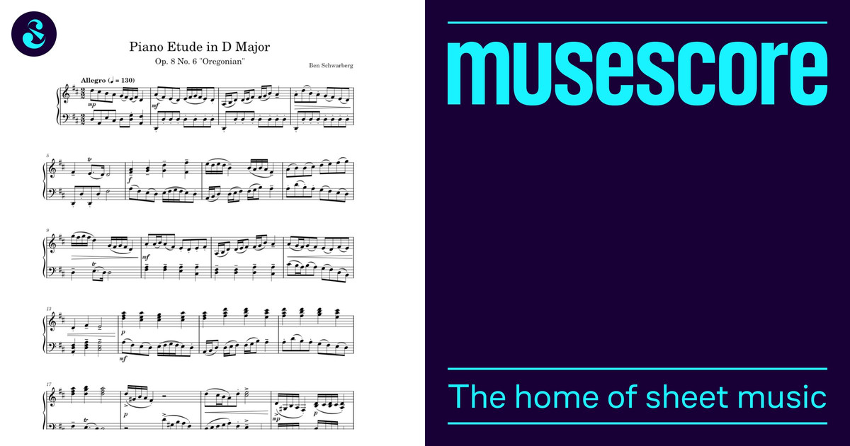 Piano Etude in D Major Sheet Music for Piano (Solo) | MuseScore.com