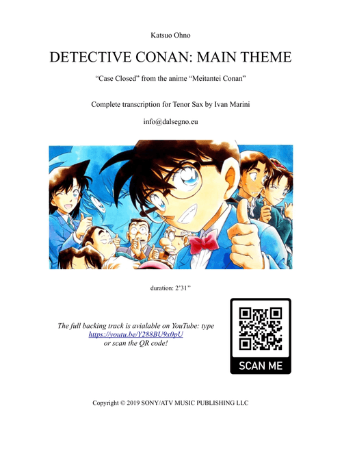 Detective Conan: Main Theme (Arr. Ivan Marini) - Katsuo Ohno (Tenor Sax Solo)