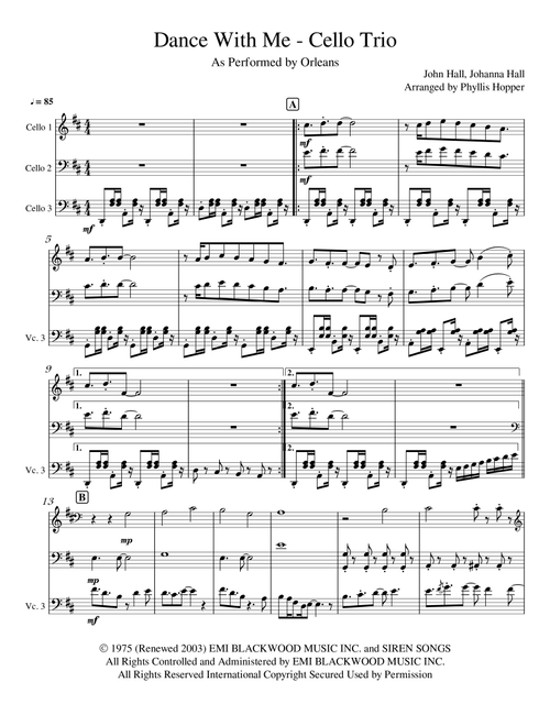 Dance With Me (Arr. Phyllis Hopper) - Orleans (String Ensemble)