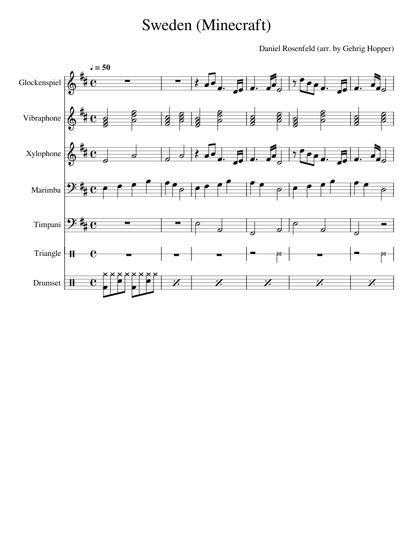 Sweden_(Minecraft) Sheet Music for Timpani, Vibraphone