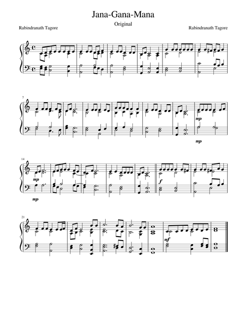 Jana-Gana-Mana Original