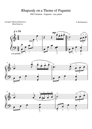 Rhapsody on theme of Paganini Op.43 (S. Rachmaninoff, orchestra