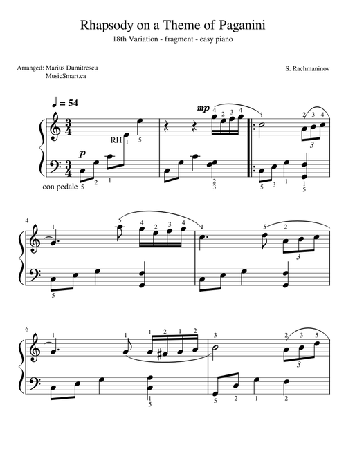 Rhapsody on a Theme of Paganini -Var 18 - Rachmaninov
