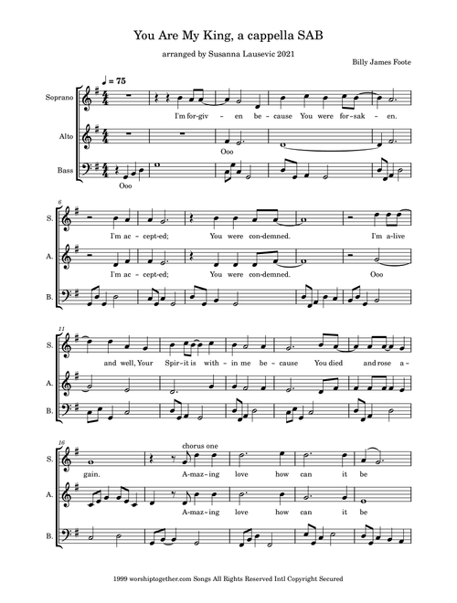 You Are My King (amazing Love) (Arr. Susanna Lausevic) - Newsboys (Choral, SAB)