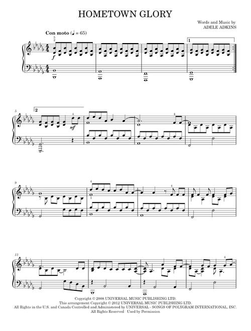 Hometown glory - Adele (Piano Solo)