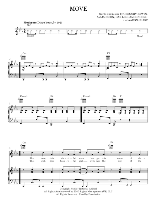Move - Saint Motel (Piano-Vocal-Guitar)