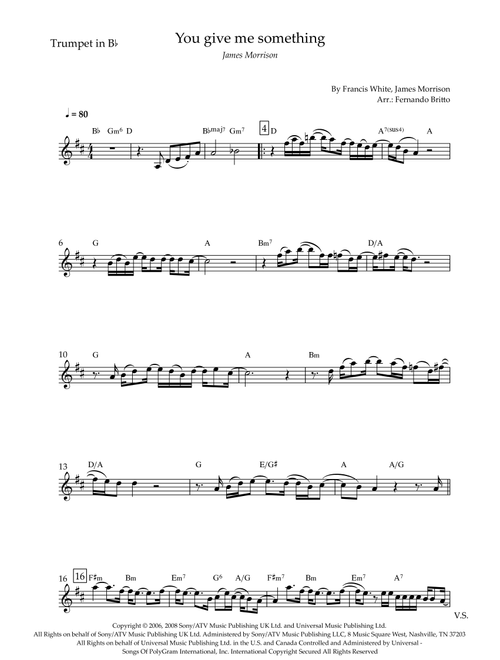 You Give Me Something (Arr. Fernando Britto) - James Morrison (Trumpet Solo)