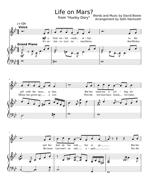 Life on Mars...? by David Bowie (Piano/Vocal)