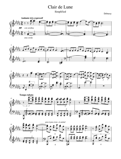Clair de Lune (simplified)
